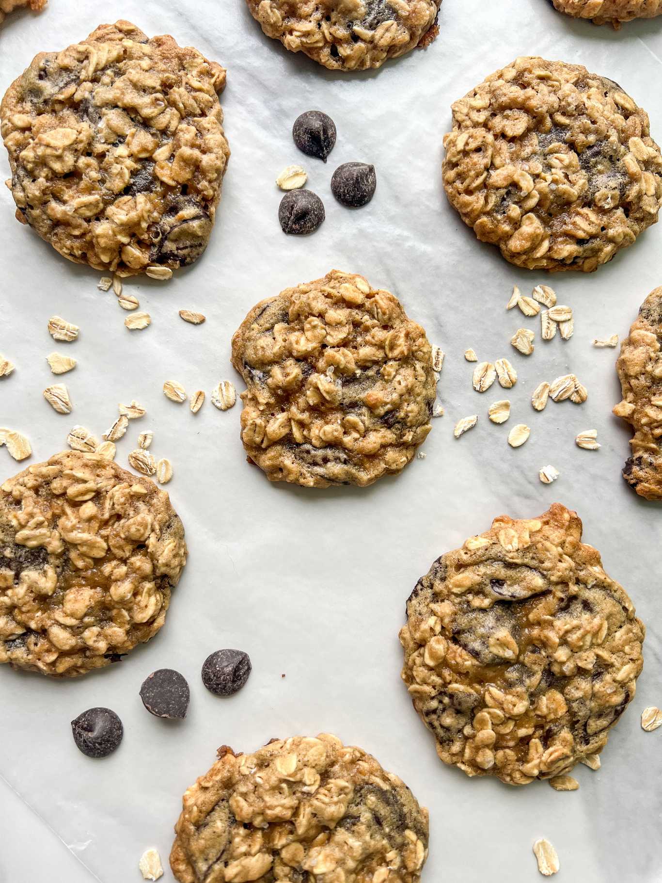 Dark Chocolate Chip Oatmeal Cookies